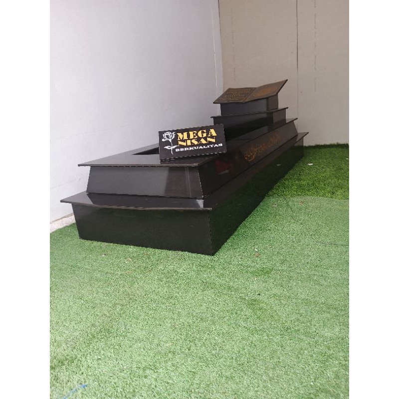 BATU NISAN FULL SET MAKAM NISAN GRANIT 2 TRAFF //+FACKING KAYU/KUBURAN MAKAM (60X160)