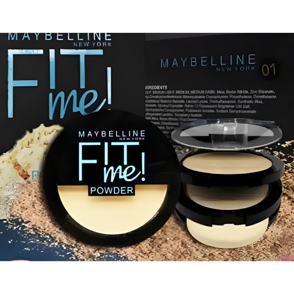 Bedak Maybelline Fit Me 2in1 Padat & Basah / Bedak Padat Tahan Lama Anti Air dan Glowing