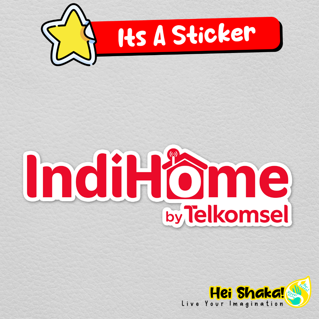 

Stiker Indihome by Telkomsel Sticker Operator Broadband Fiber Optic Bahan Vinyl Anti Air