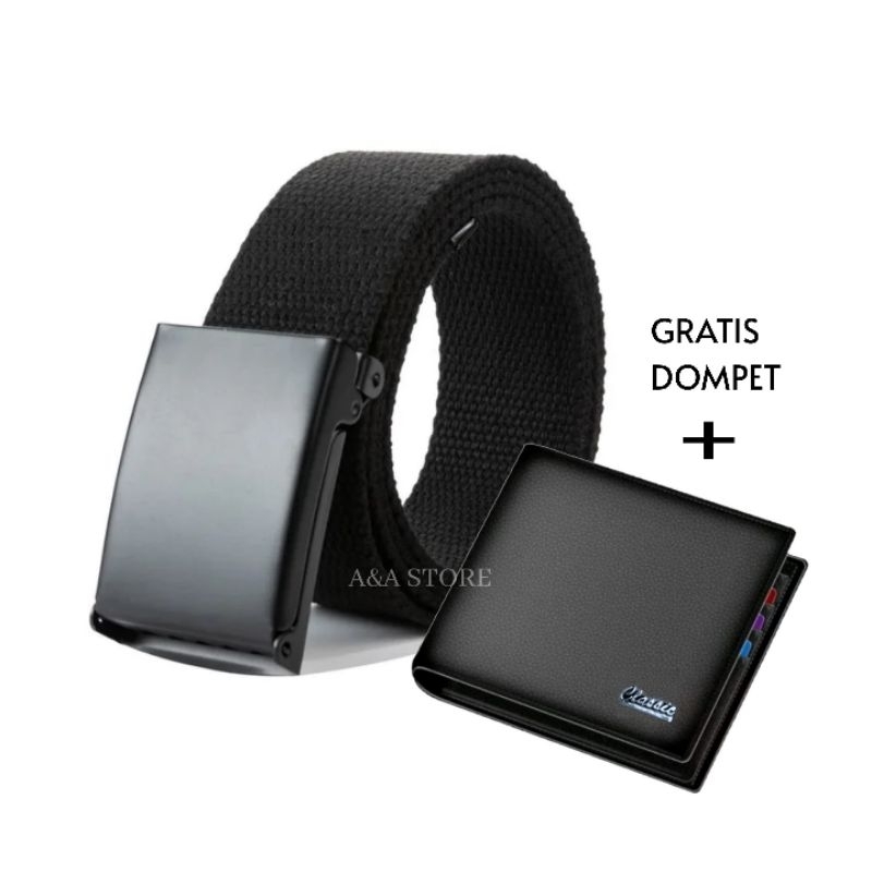 Ikat Pinggang Pria Kanvas (Free Dompet) Ikat Pinggang Kanvas Formal