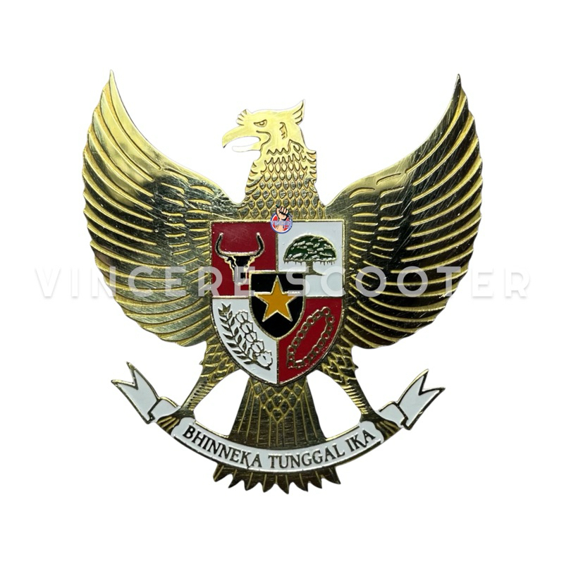 Emblem Badge Logo Garuda Indonesia Bhineka Tunggal Ika Vespa Motor Universal