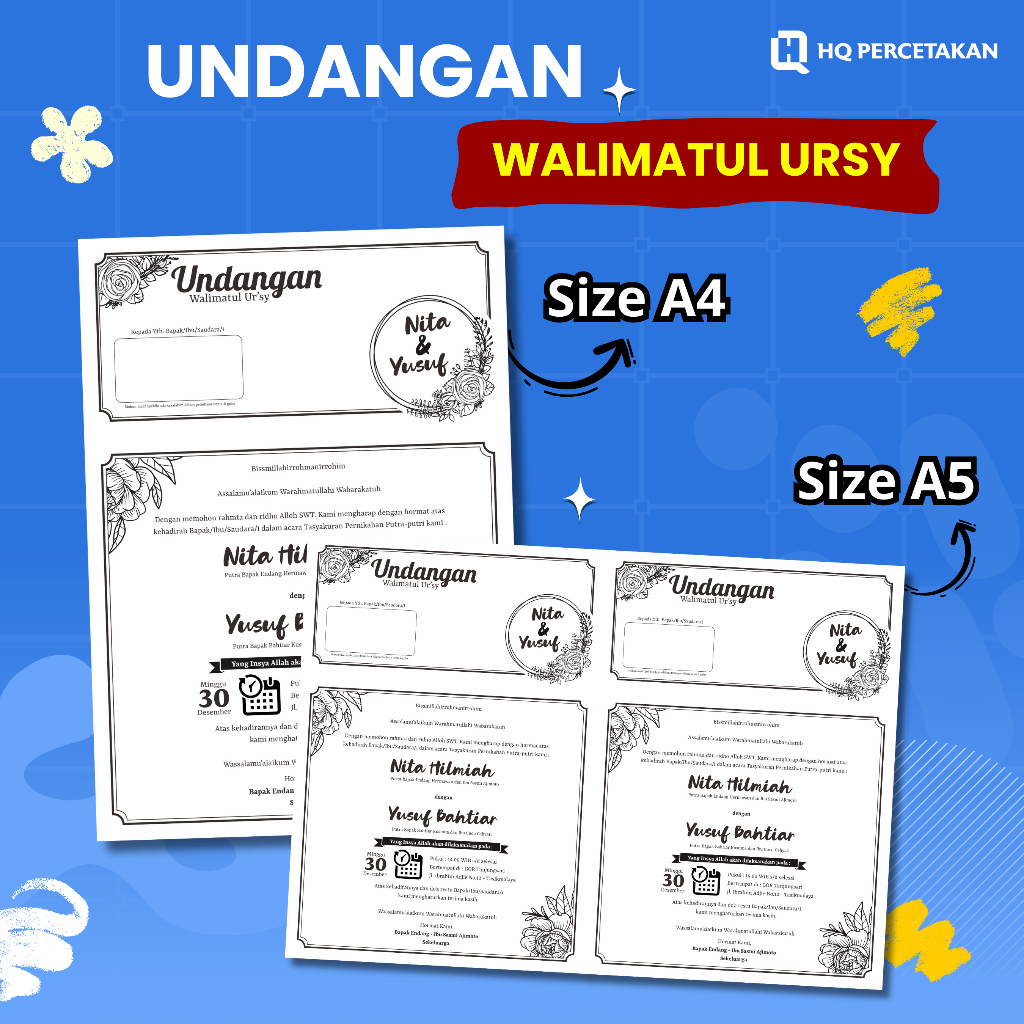 

UNDANGAN WALIMATUL URSY | UNDANGAN KENDURI NIKAHAN TANPA MINIMAL ORDER TANPA PO
