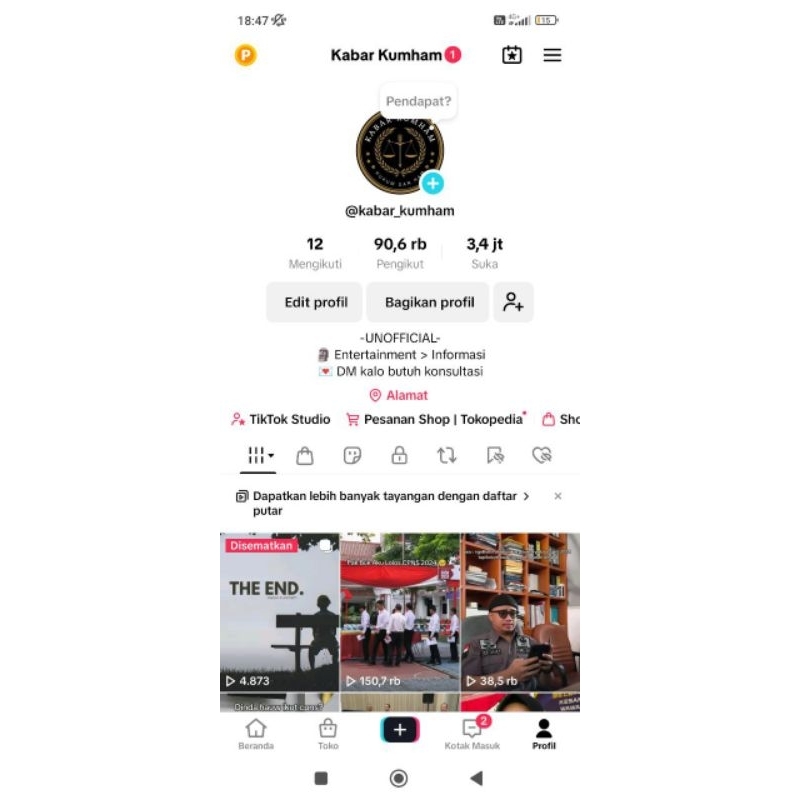 DIJUAL AKUN TIKTOK – AKUN BERPENGARUH