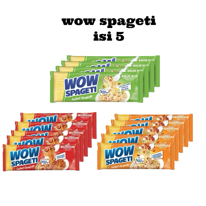 

wow spageti instan isi 5 carbonara bolognese aglio olio