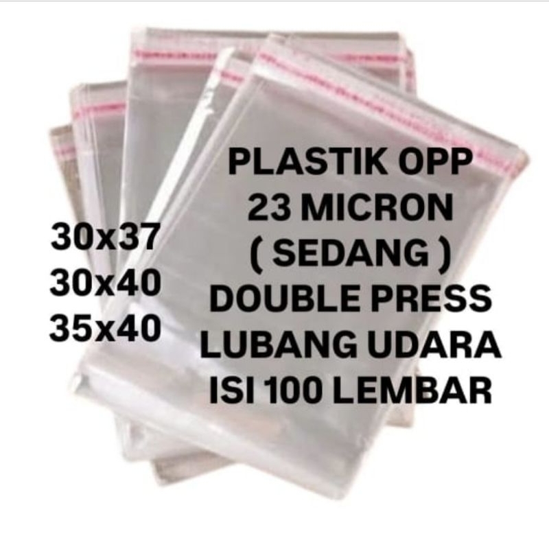 Ay00 100 LEMBAR / PLASTIK OPP SEAL 23 MICRON / PLASTIK OPP LEM PACKING BAJU DEWASA JEANS GAMIS