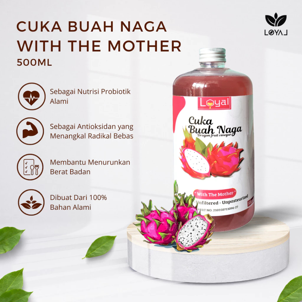 

Cuka Buah Naga Premium 500ml With The Mother