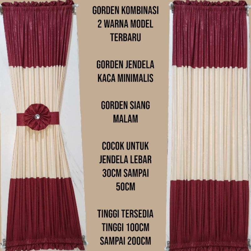 gorden kupu kupu kombinasi 2warna model terbaru gorden jendela kaca minimalis gorden siang malam