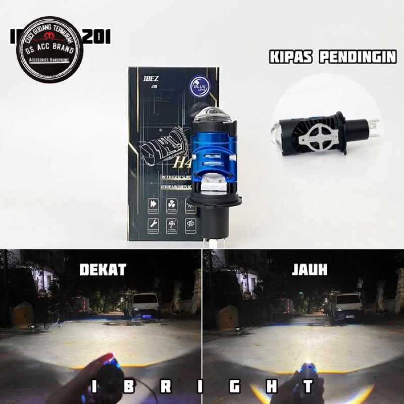 Lampu Utama Motor Mobil Mini Biled H4 Pnp Plus Kipas Ibez 201 MAX H4 Original Ibez
