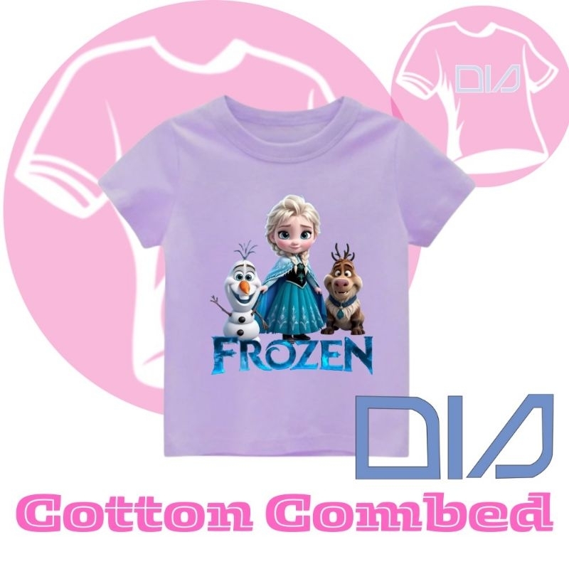 Baju kaos Anak Perempuan Karakter Frozen Keren Untuk Umur 9-12 tahun