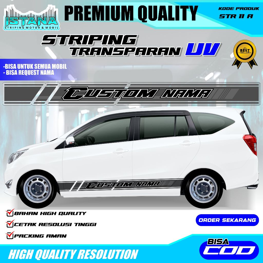 -STR 11-STICKER LIST PINTU MOBIL TERBARU-FREE CUSTOM NAMA-STICKER MOBIL XPANDER BRIO INOVA PAJERO