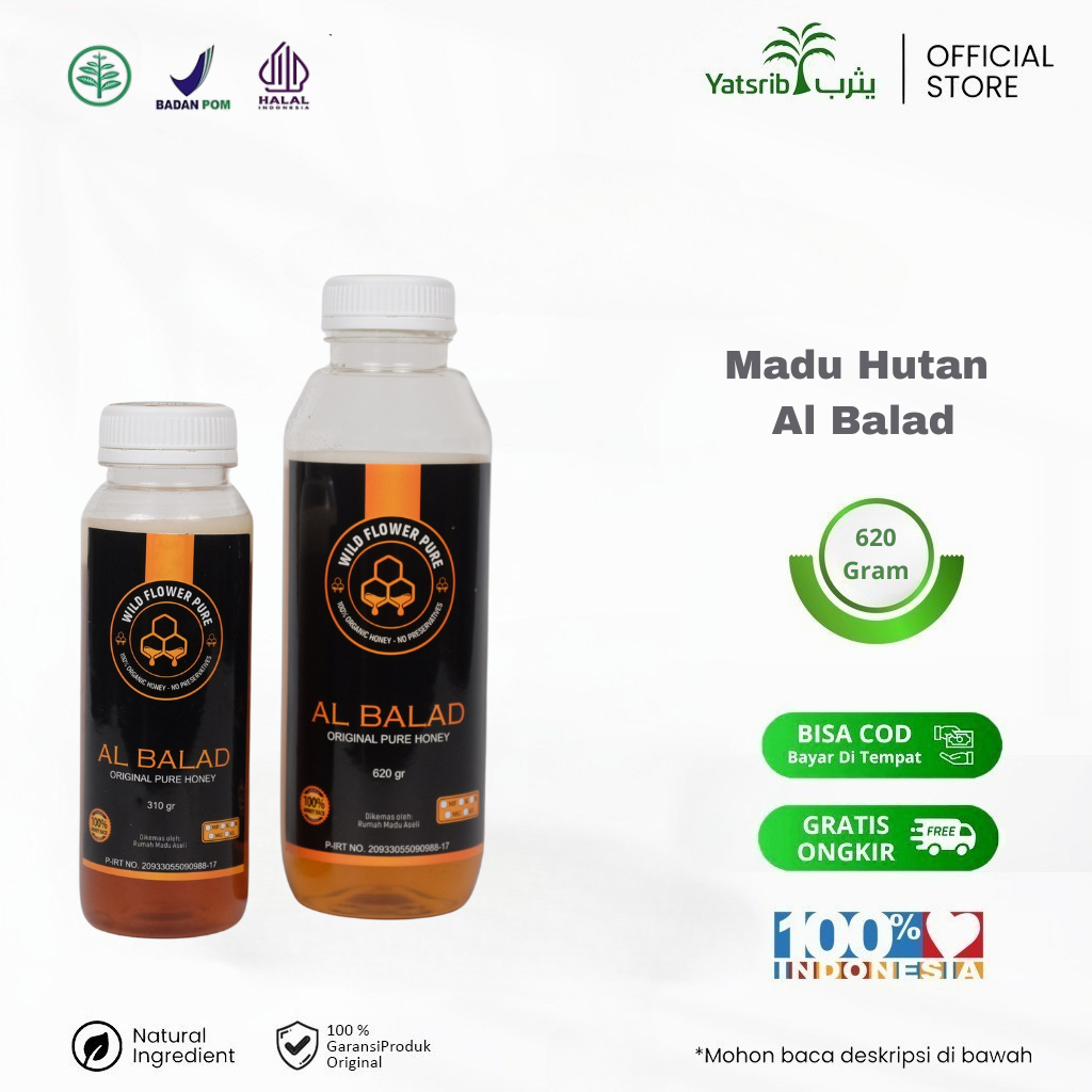 

Madu Hutan - Al Balad Madu Murni Alami dari Lebah Liar 620 Gram