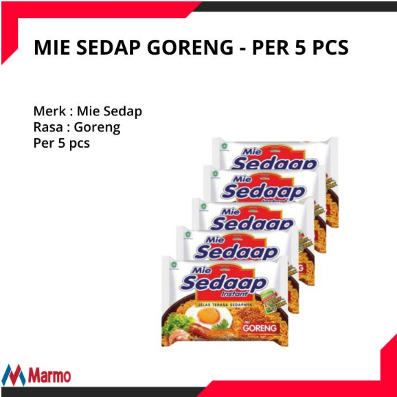 

MIE SEDAAP GORENG - PER 5 PCS / Mie Sedap