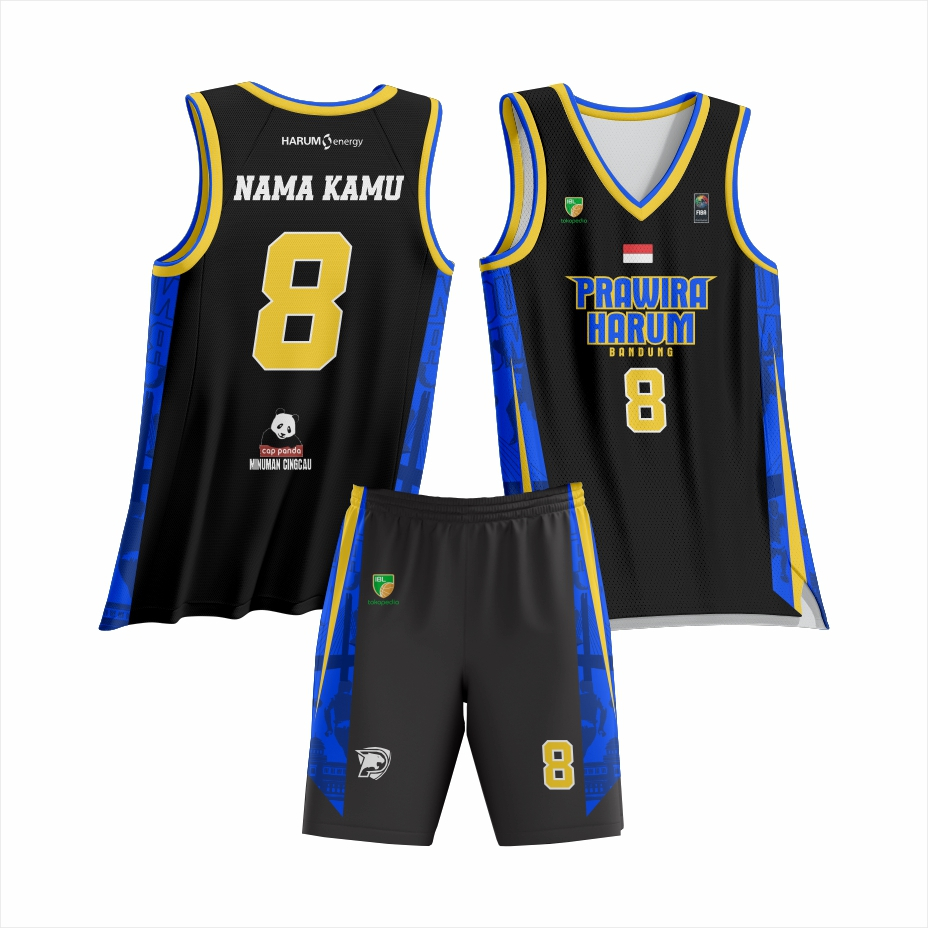 JERSEY BASKET PRAWIRA HARUM / JERSEY BASKET BRAWIRA HARUM BANDUNG / PRAWIRA / GRATIS NAMA  DAN NOMOR