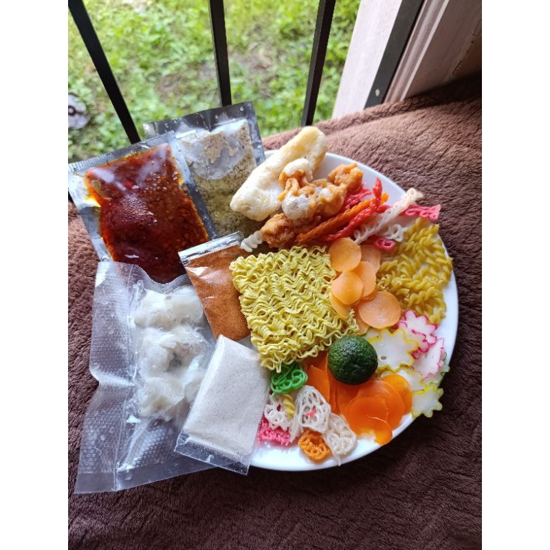 

Seblak instan + boci tulang rangu