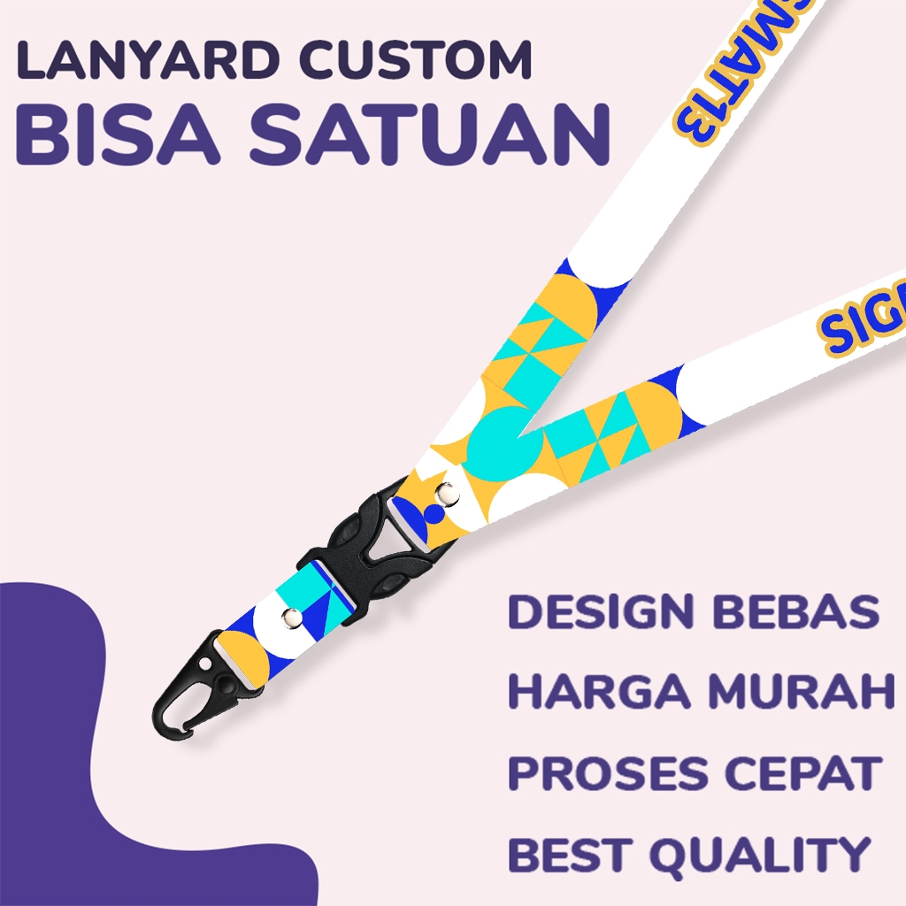 

[CUSTOM SATUAN - 20F ] Custom Lanyard Printing full 2 sisi ukuran 2 cm satuan murah - Sigmat13