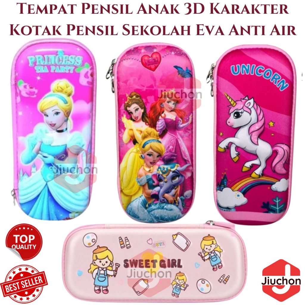 

JIUCHON Tempat Pensil Aesthetic 3D Tempat Pensil Anak Kotak Alat Tulis Waterproof Anak Karakter Lucu