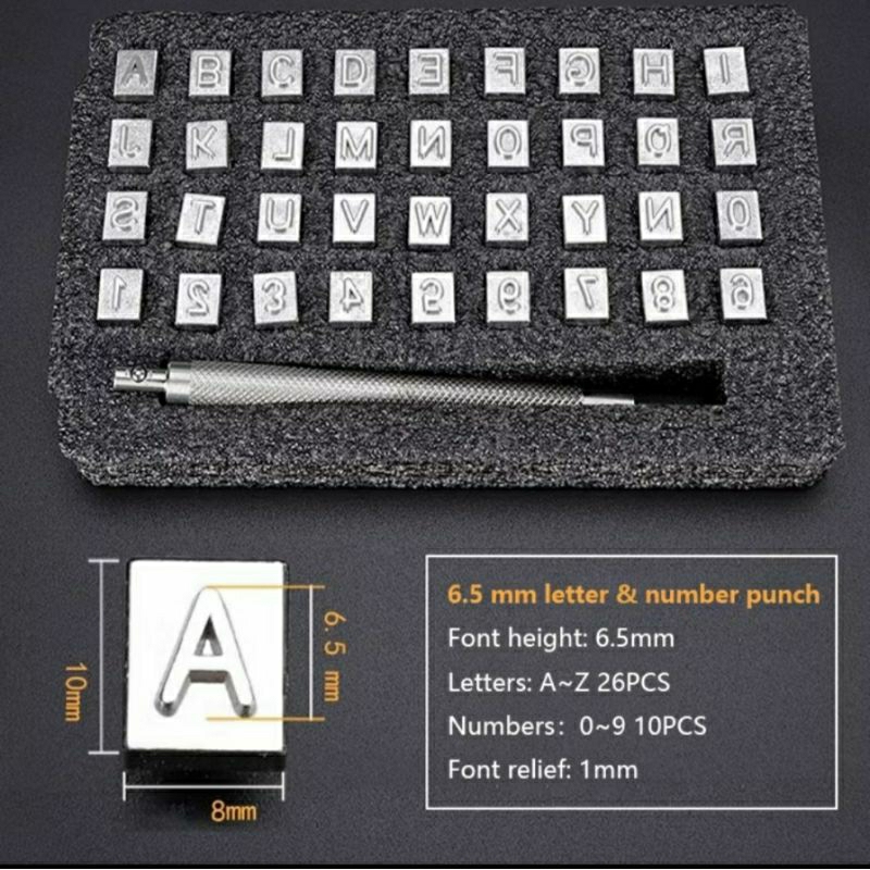 

alat cetak huruf dan angka ukuran 6,5 mm