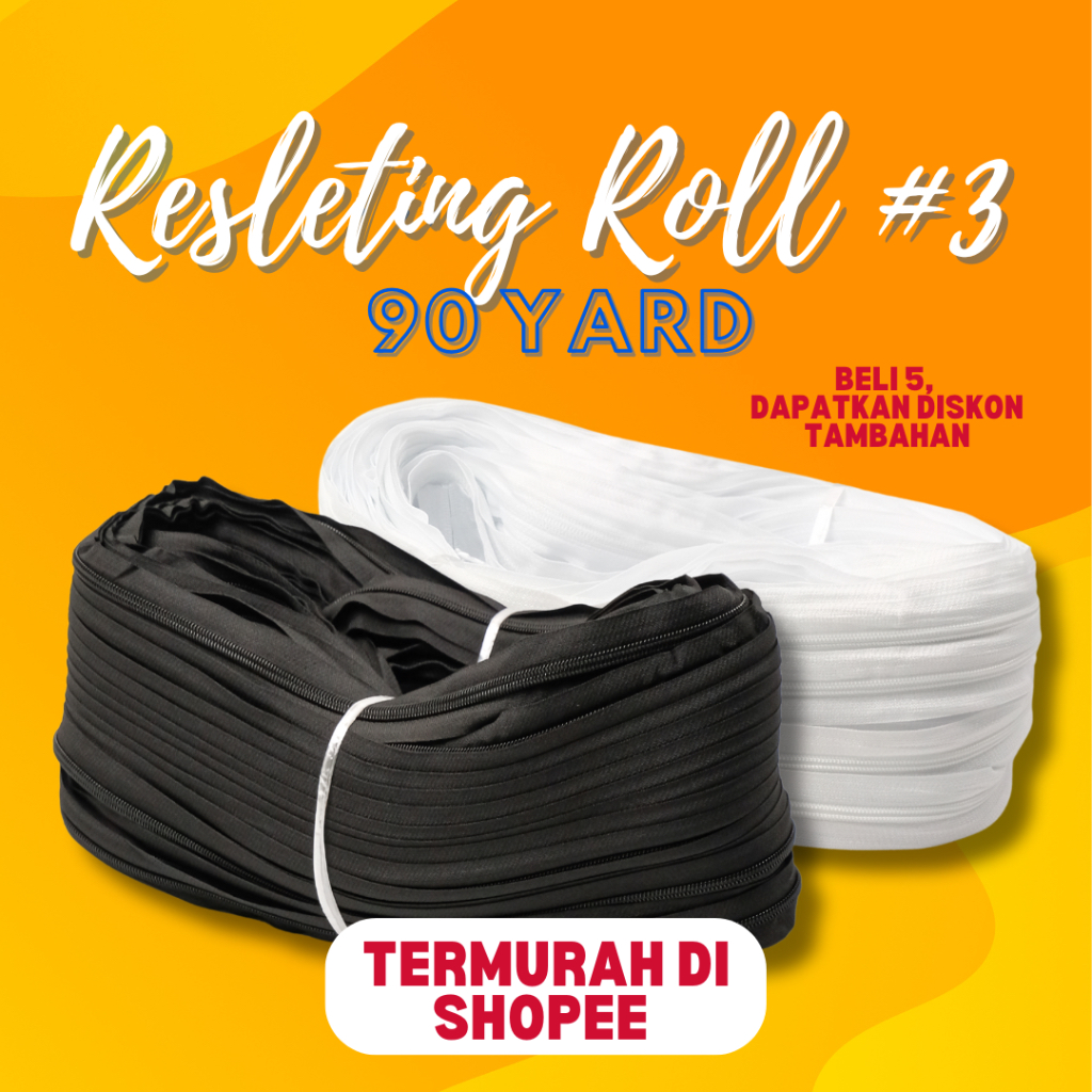 DAUN RESLETING NO 3 GIGI NYLON (90 YARD) HITAM PUTIH - HARGA MURAH - KUALITAS TERJAMIN - RESLETING R
