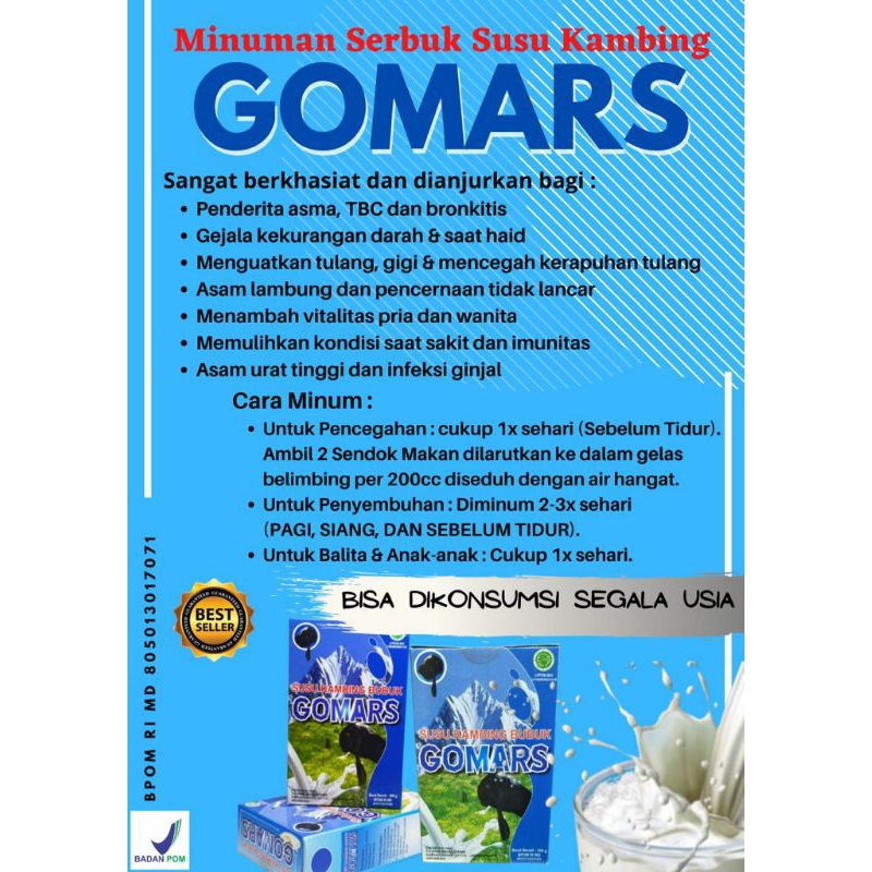 

Susu Kambing Gomars Dapat 5Kotak