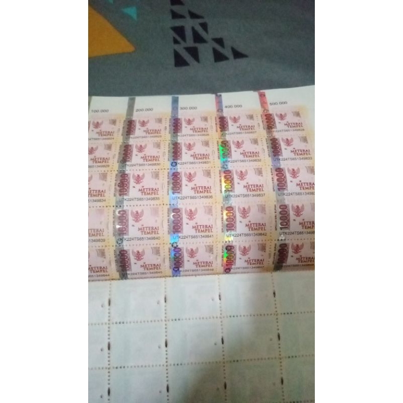 

MATERAI LEMBARAN 10.000 ASLI