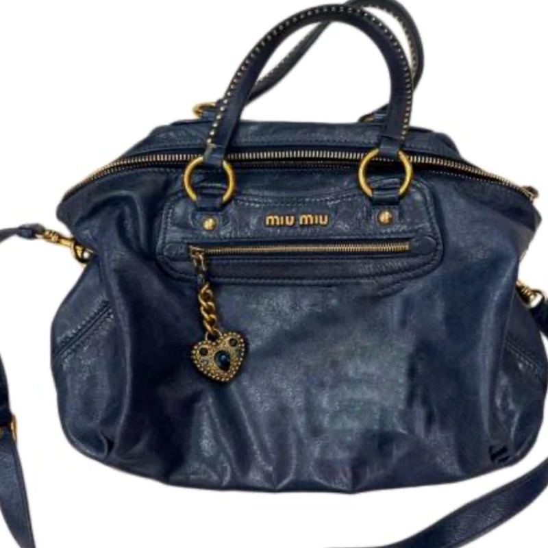 preloved authentic miu miu bauletto vitello shine satchel bag