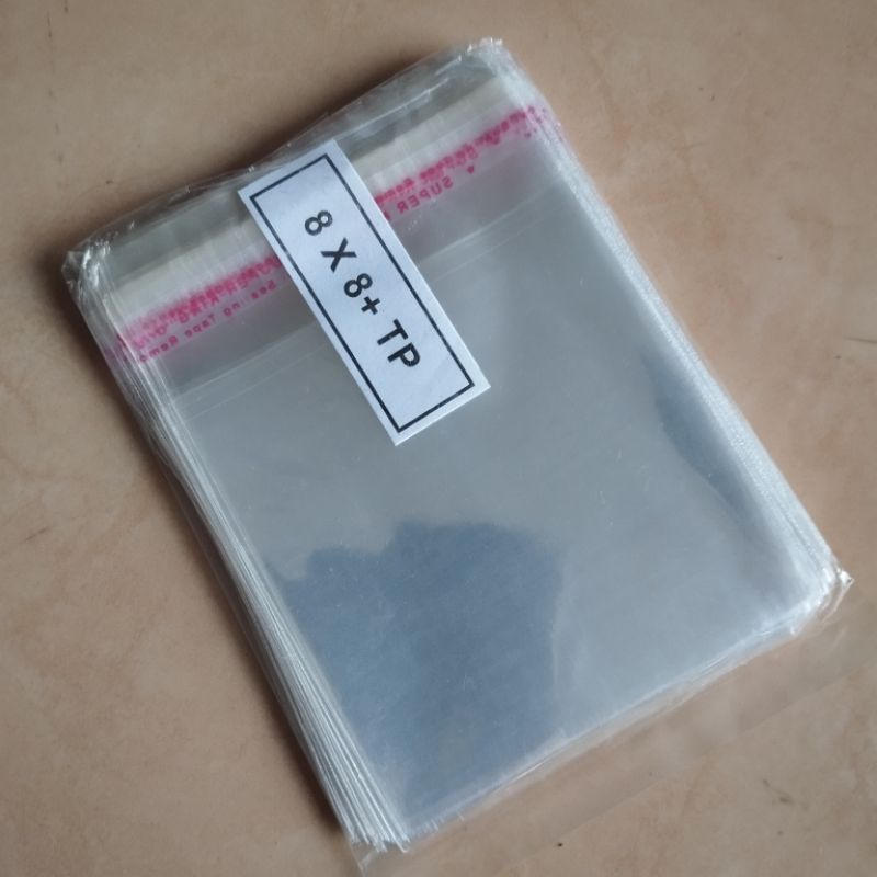 Plastik OPP Bening 8x8 | Plastik Seal Plastik Lem OPP 8x8 cm