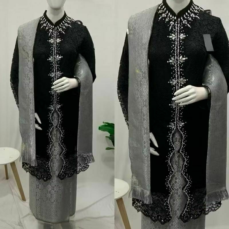 (Free hijab) set kebaya brukat payet Lalisa//kebaya modern//kebaya ibu besan//kebaya kondanga