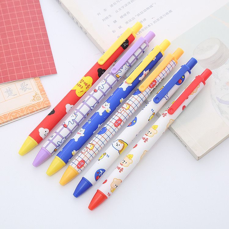 

ozozshop - (1 PACK = 6 PCS) Pulpen Mekanik Gel Korean Karakter Cartoon Bear #ST080 / Pena Cetek Super Lancar Korean Girl ST0078 / Alat Tulis Kantor