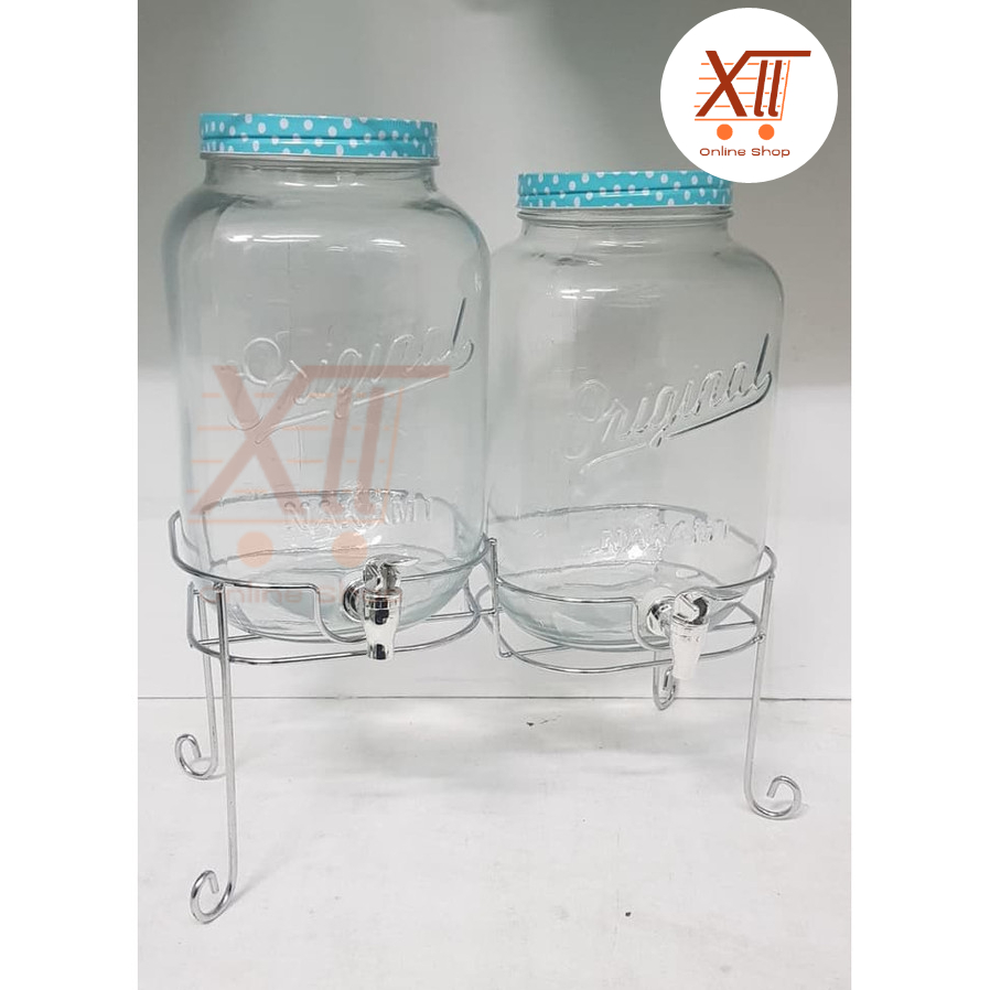 NAKAMI Double Juice Jar 8 Liter Decanter Beverage Dispenser