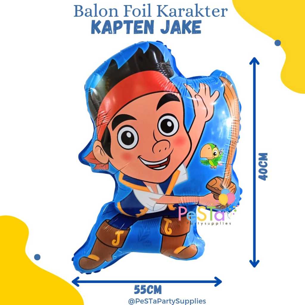 Balon Foil Kapten Jake/Balon Foil Karakter Kapten Jake/Balon Foil Ulang Tahun/Balon Foil Karakter Lu