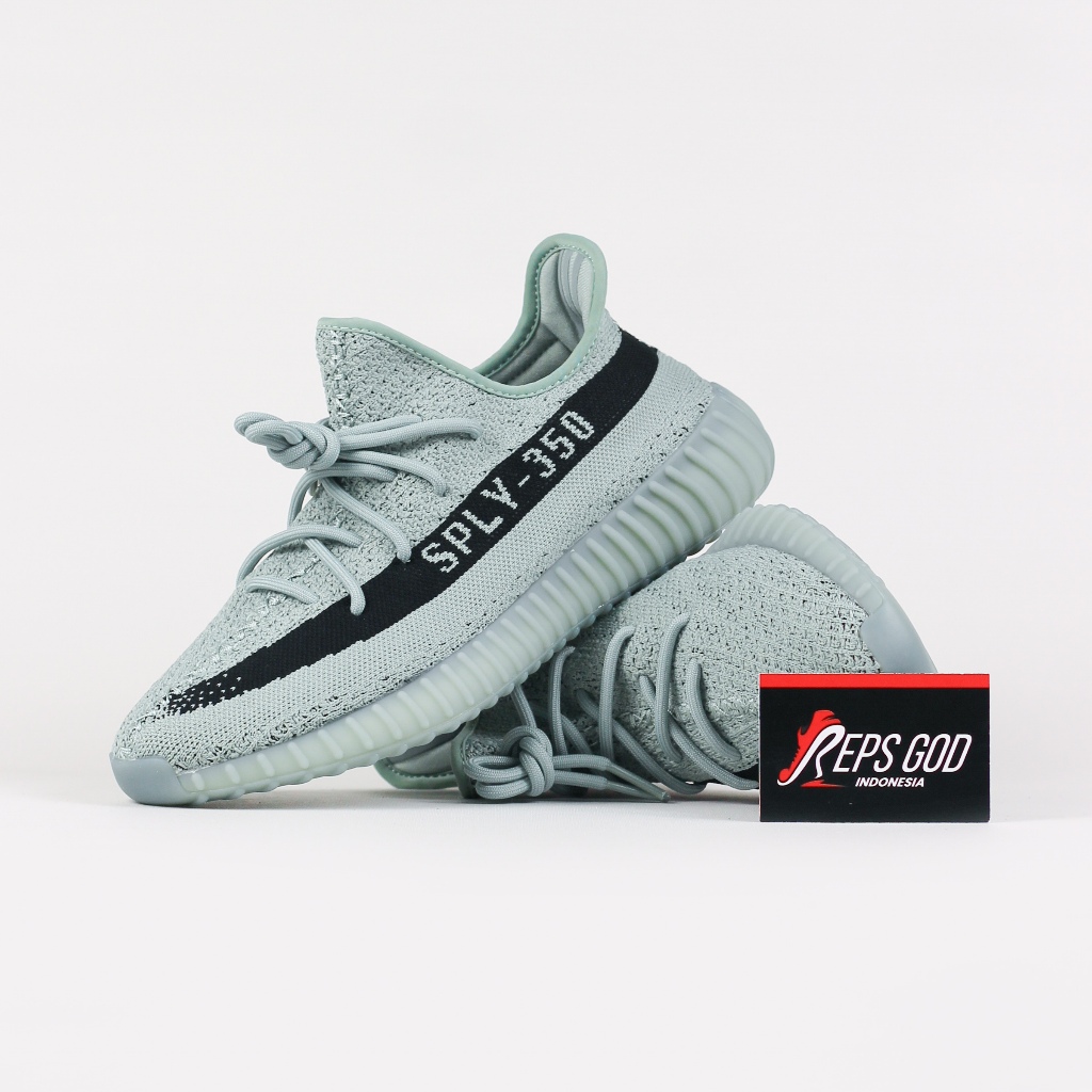 Sepatu Adidas Yeezy 350 Boost V2 Salt Green Black Sneakers Authentic