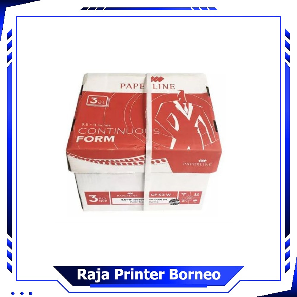 

Kertas CF Continuous Form Paperline 3 Ply Kecil P/W NCR Putih Merah Kuning 9 1/2 x 11 in
