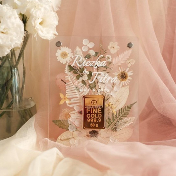 FRAME MAHAR A5 | MAHAR AESTHETIC PRESSED FLOWERS | MAHAR AKRILIK PERNIKAHAN