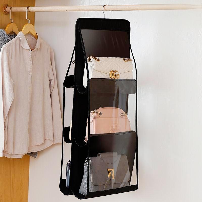 Tas Gantung Penyimpanan Organizer Tas Handbag Transparan di Pintu / Dinding / Lemari