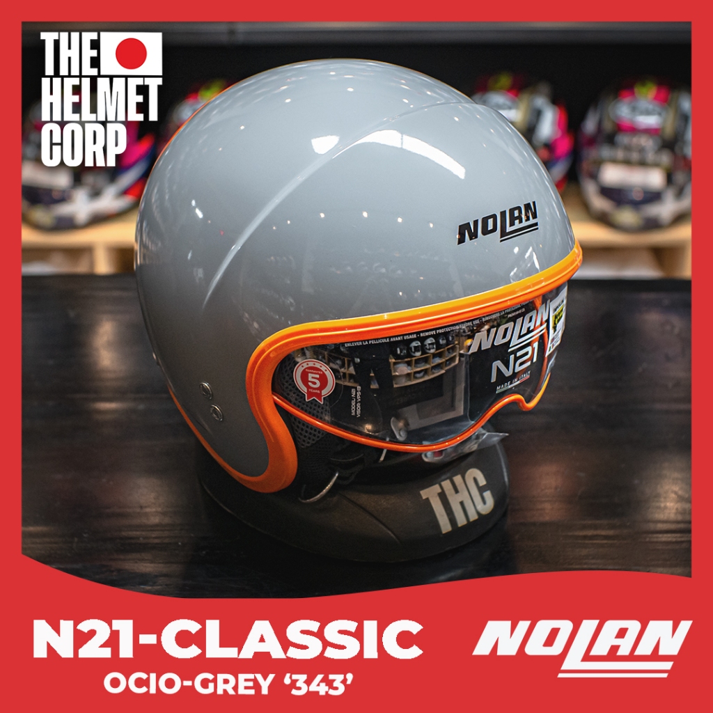 NOLAN N21 CLASSIC OCIO GREY 343 HALF FACE CLASSIC HELMET ORIGINAL