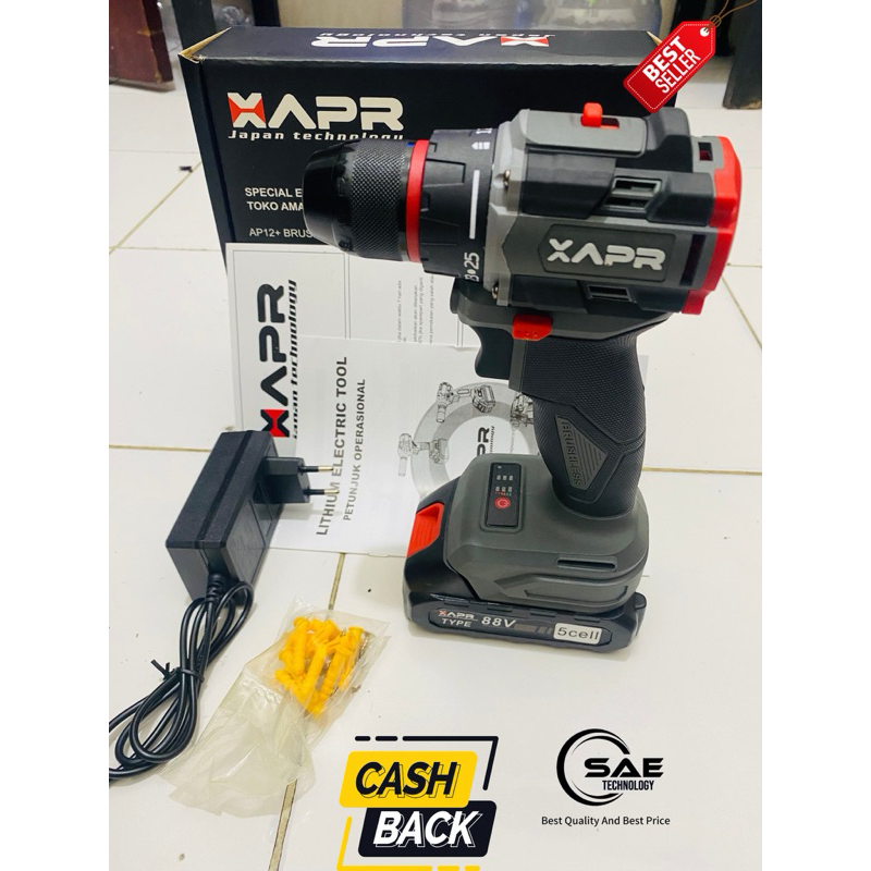 BOR CORDLESS APR JAPAN 12V MESIN BOR BATERAI DRILL TEMBOK BESI KAYU