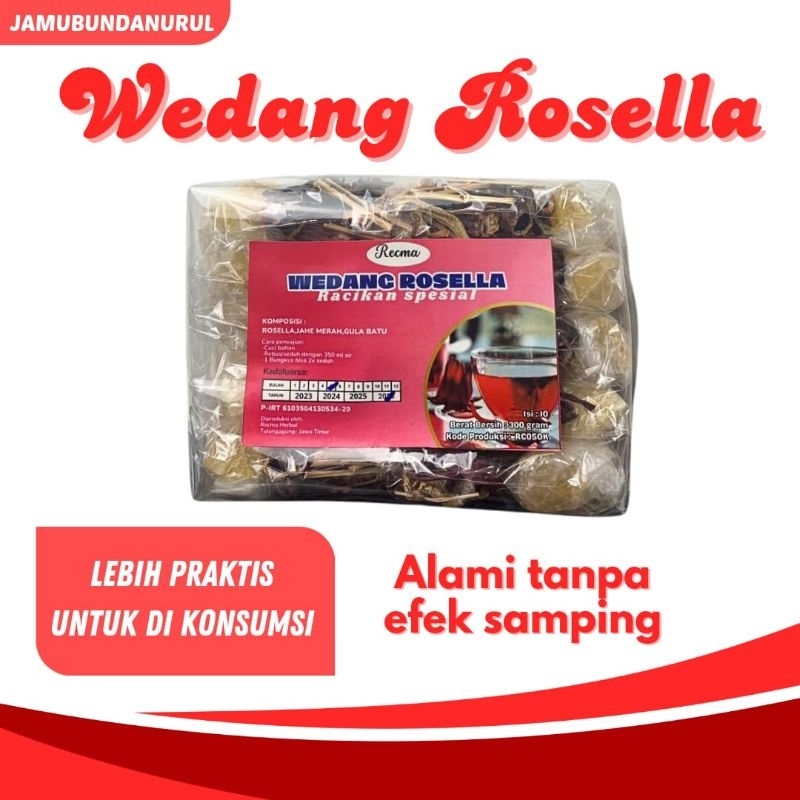 

Wedang kolestrol Rosela Jahe Sereh isi 10 pcs +gula batu