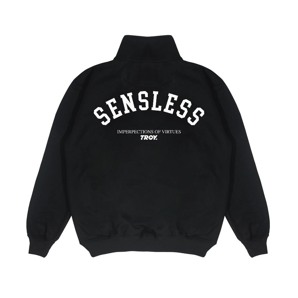 Troy Company Half Zip Up Turtleneck Sweater Black Sensless - Half Zipper Pria Hitam HZ 3088