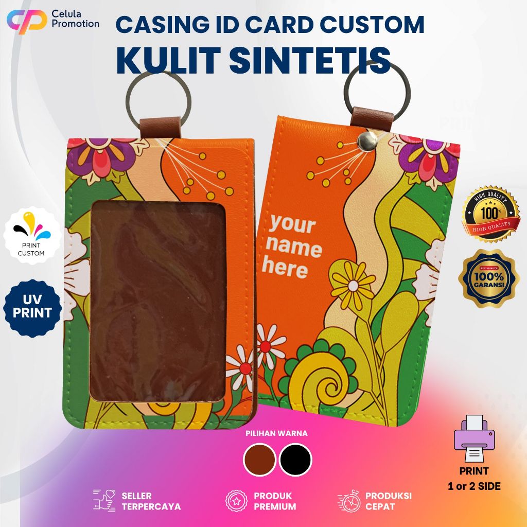 

Casing ID Card Nametag Holder Custom Logo Tulisan Gambar