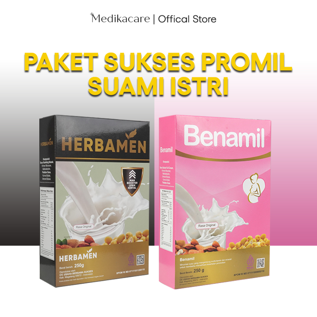 

Paket Sukses Promil Suami Istri - Susu Herbamen & Benamil - Sudah BPOM & Halal