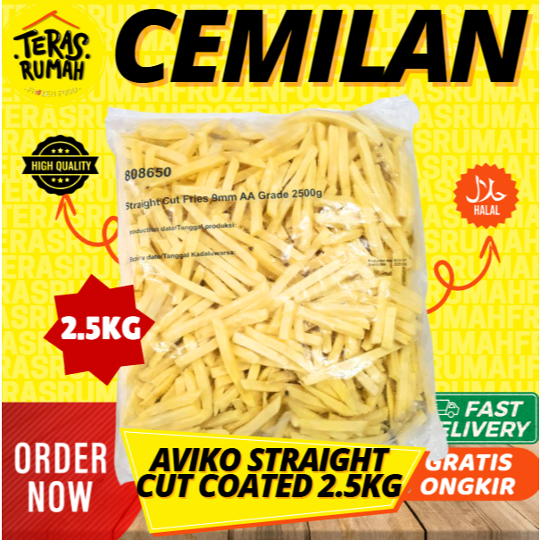 

AVIKO COATED STRAIGHT CUT FRIES KENTANG GORENG PREMIUM 2.5KG