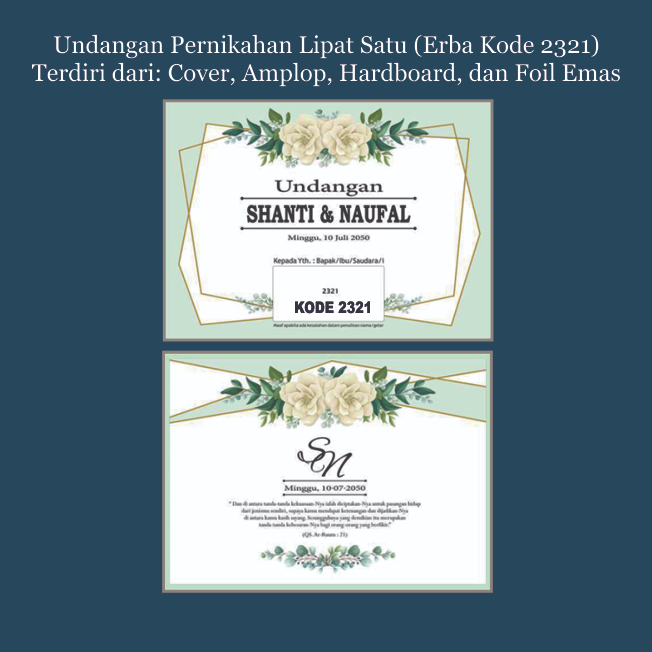 

UNDANGAN PERNIKAHAN/UNDANGAN KHITANAN/PERESMIAN/GATHERING/CETAK UNDANGAN/KODE 2321_MODEL AMPLOP_BISA PESAN 10 PCS