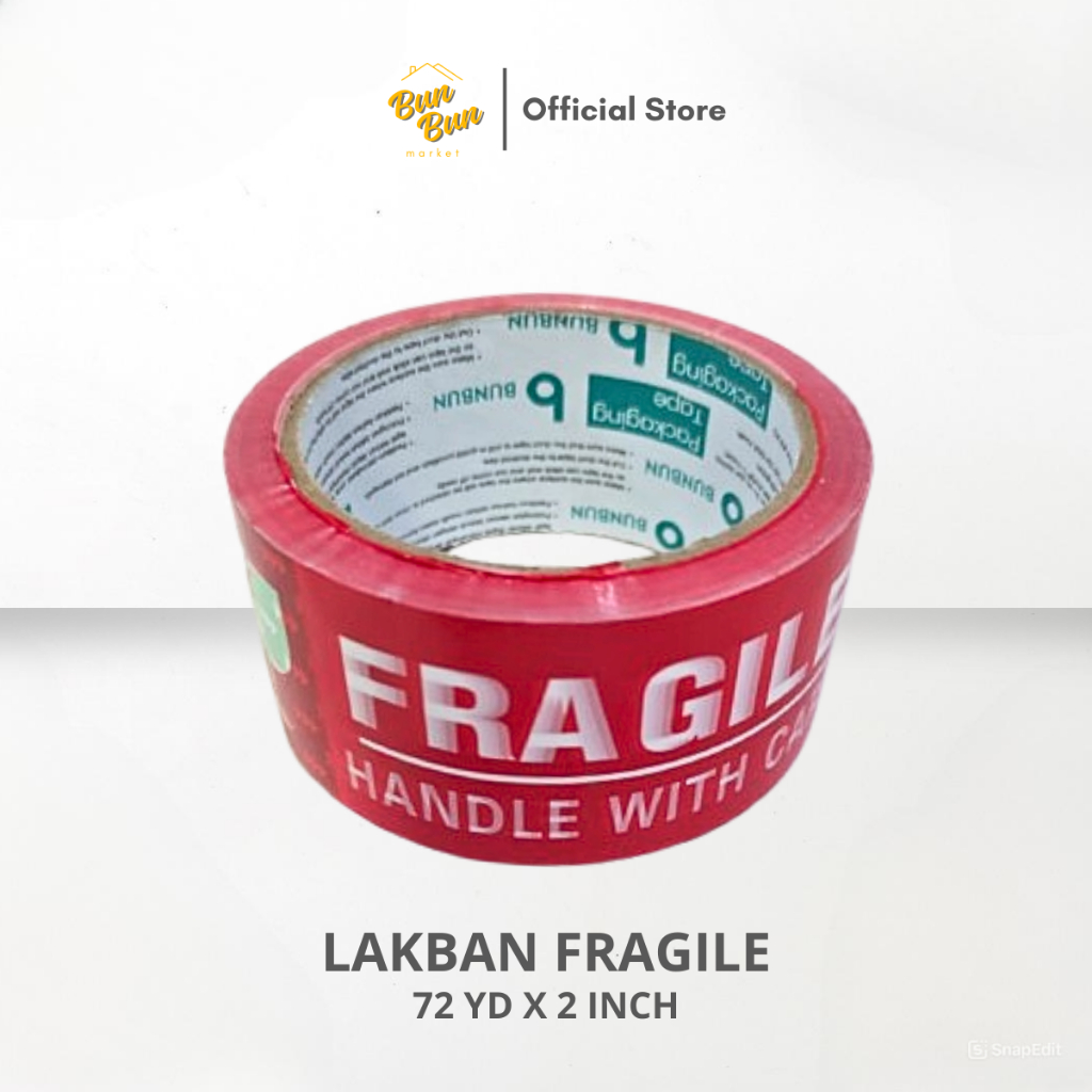 

PCS / Lakban Fragile 72 Yard x 2 Inch Jangan Dibanting Lakban Packing Sangat Kuat dan Rekat 1 PCS Semarang Instan