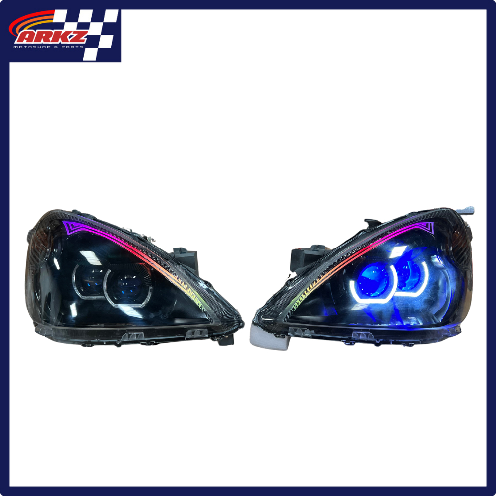Paket Headlamp Avanza Lama Double Projie Biled + Running Alis RGB Custom Matrix