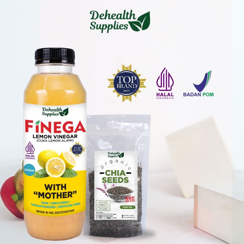 

Finega Cuka Lemon 500ml Kemasan Plastik Gratis Chia Seed 50gr