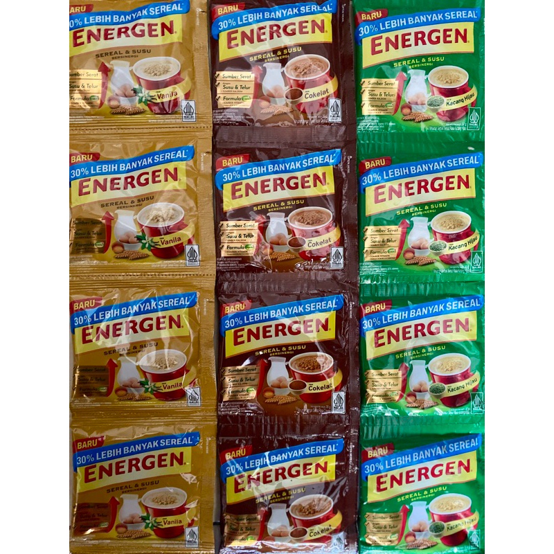 

Energen Renceng Isi 10 Sachet Rasa (Cokelat, Vanilla, Kacang Hijau)