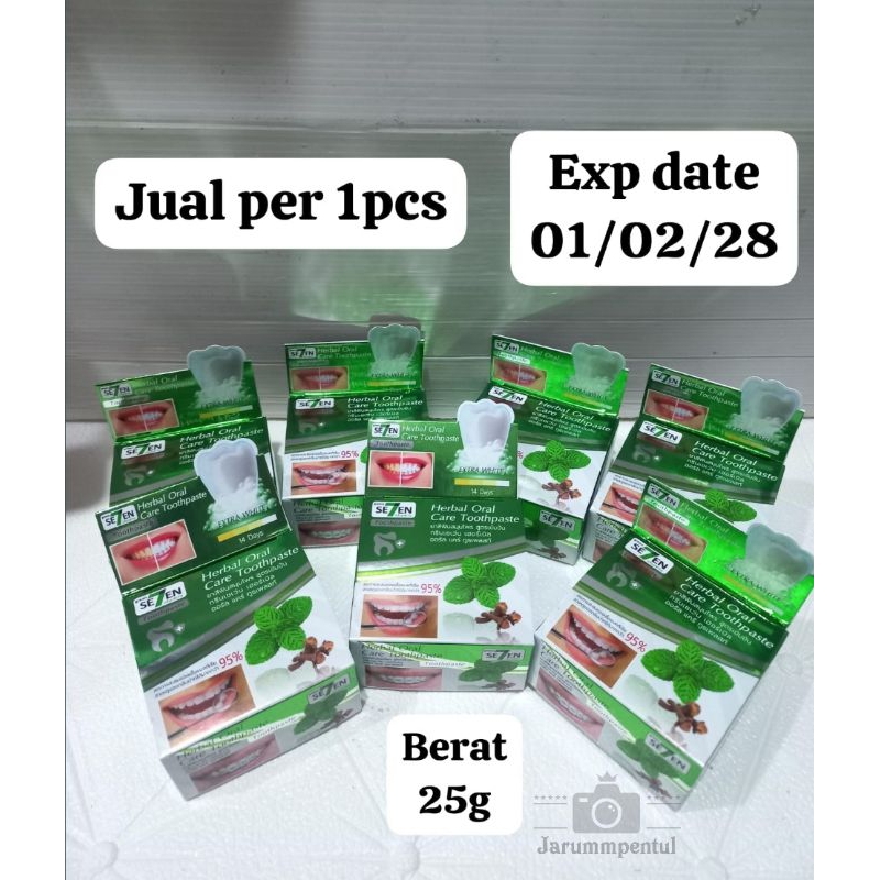 READY GREEN SE7EN HERBAL/ODOL OEMUTIH GIGI/ ORAL CARE TOOTHPASTE//ORI 100% THAILAND