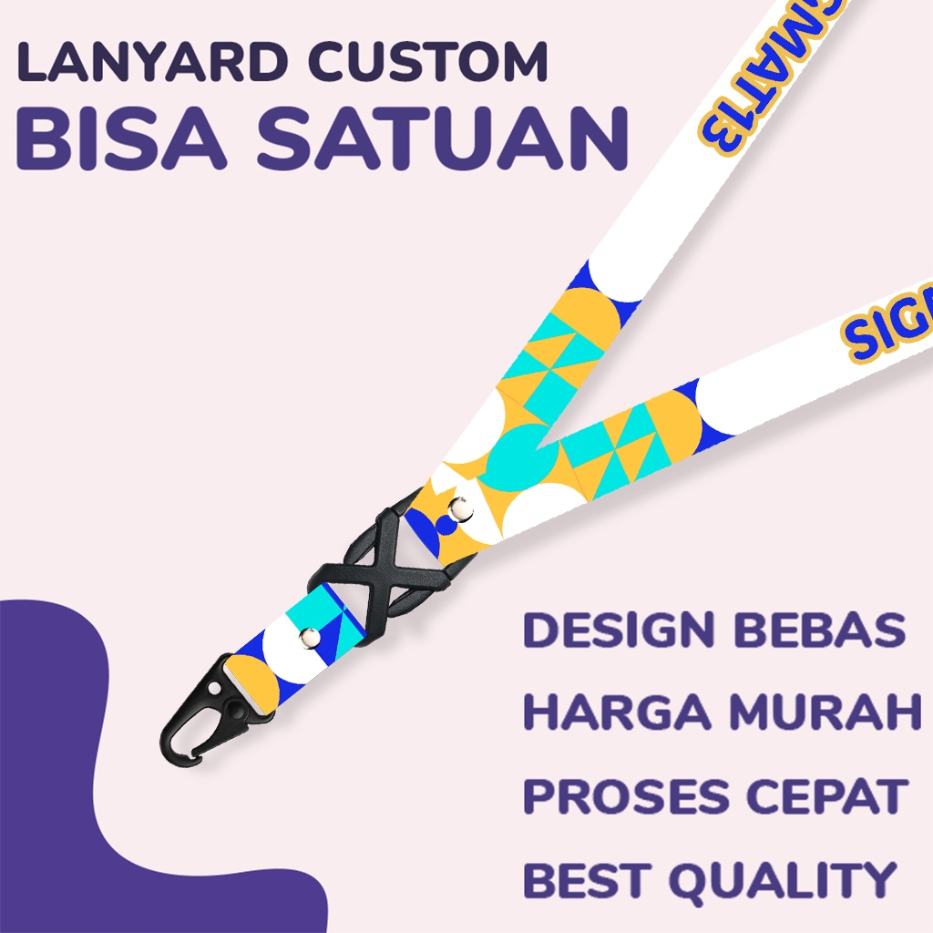 

[CUSTOM SATUAN - 20K ] Custom Lanyard Printing full 2 sisi ukuran 2 cm satuan murah - Sigmat13