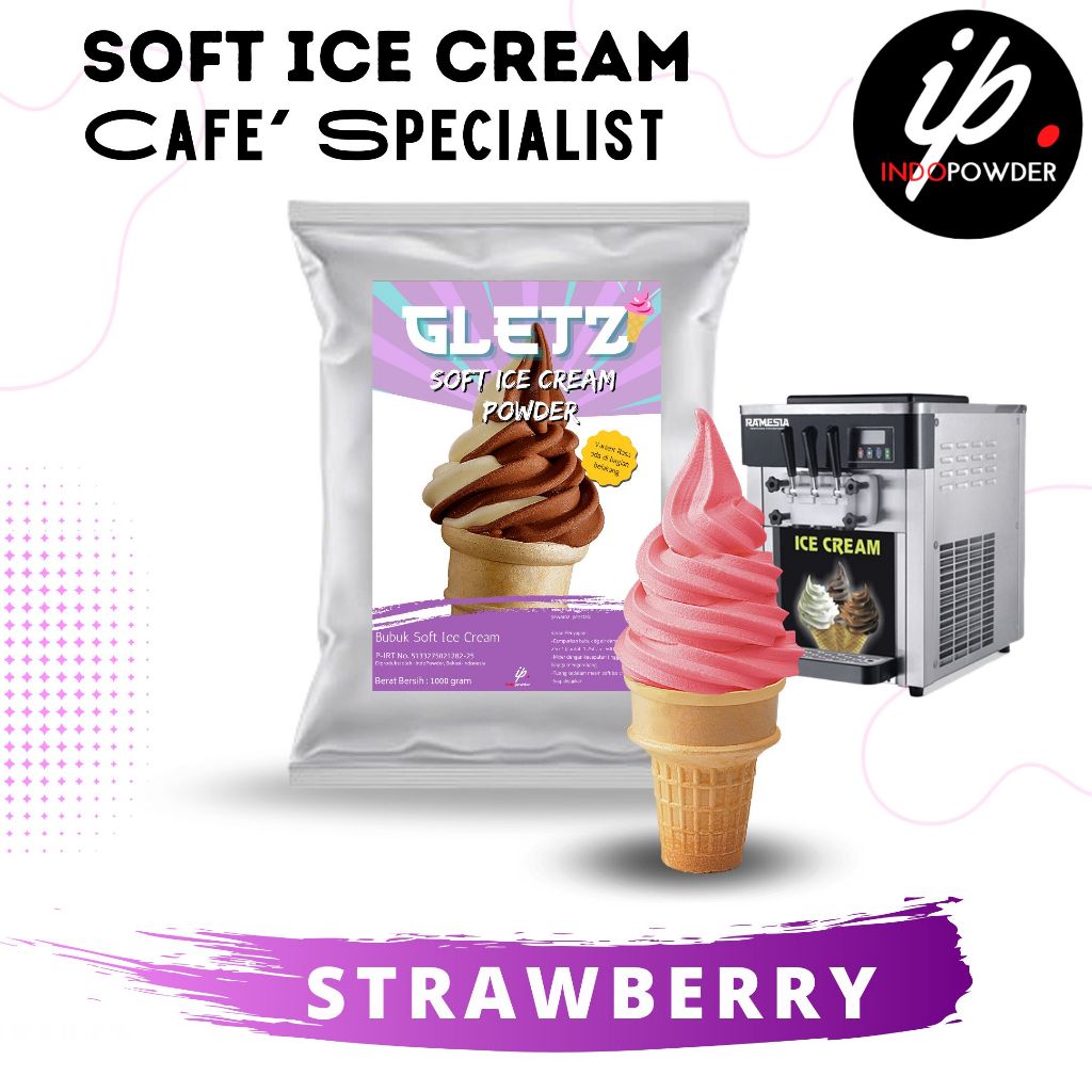 

IP Bogor - Bubuk SOFT ICE CREAM STRAWBERRY 1Kg Untuk Cafe, Waralaba dan Resto