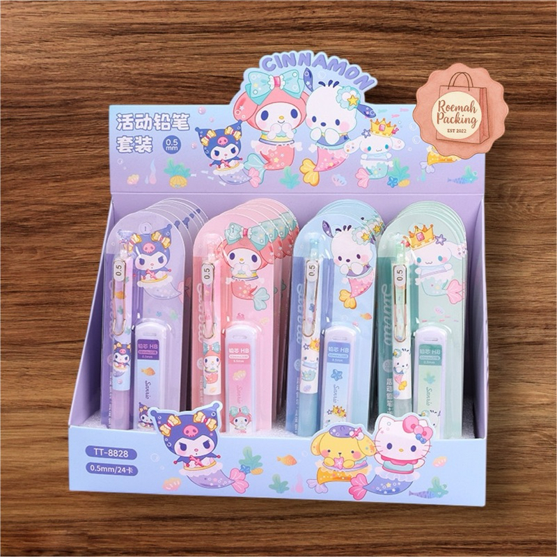 

Pensil Mekanik set karakter san*rio melody kuromi cinamoroll pochacco